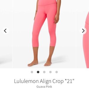 Lululemon Align Guava Pink size 12. 21” crop